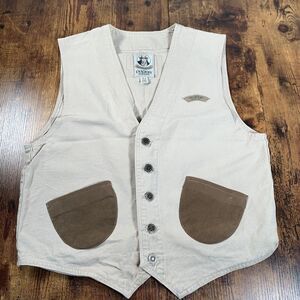 Military outpost USA Army Paragon Men s Vest‎ US made Small Tan metal buttons